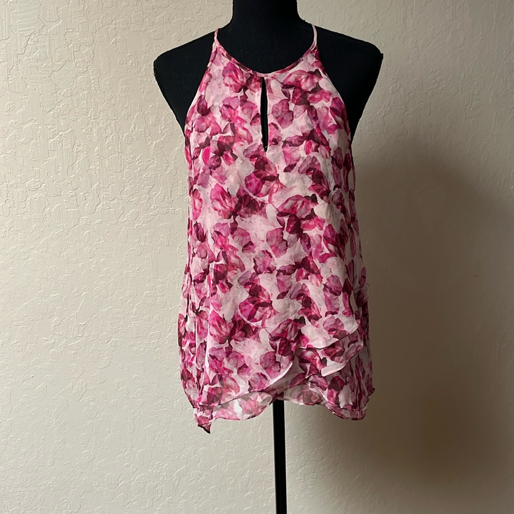 Cynthia Rowley Pink Floral Halter Blouse
